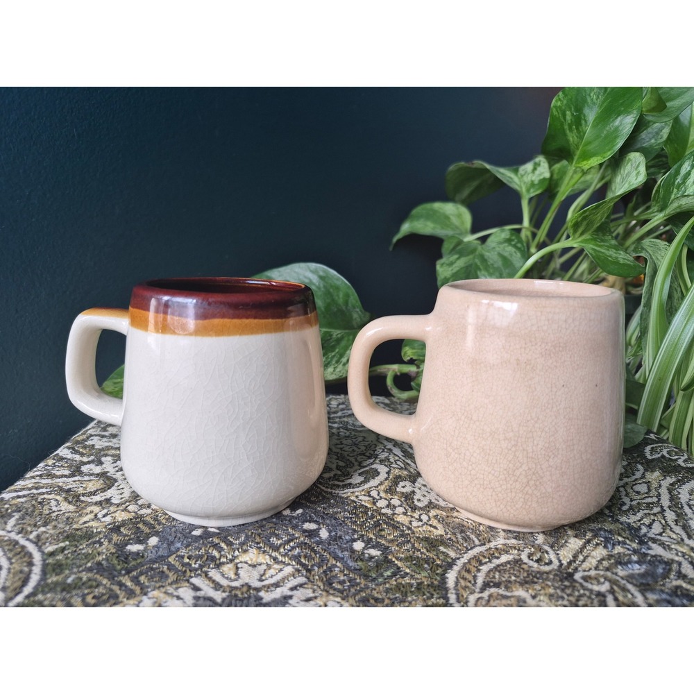 Vintage Niagara Falls Canada & Florida Souvenir Mug Set Crackle Glaze Ceramic - Picture 2 of 5